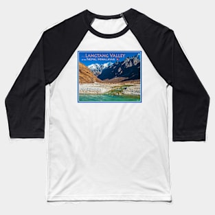 the head of the Langtang Valley Baseball T-Shirt